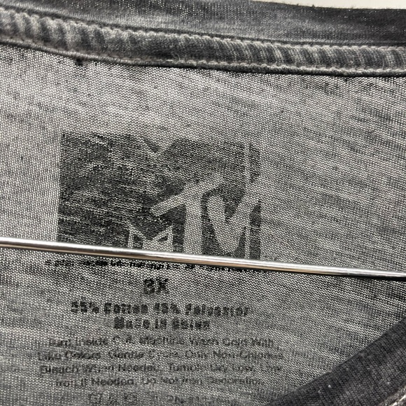 MTV Black and Leopard Print Short Sleeve Tee - Picture 3 of 3